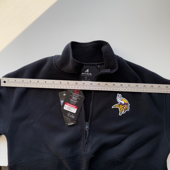 Antigua MN Vikings Fleece Pullover Black Size L - Picture 8 of 12